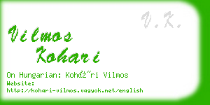 vilmos kohari business card